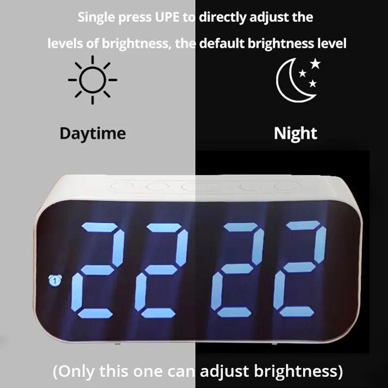 LED Mirror Table Alarm Digital Clock