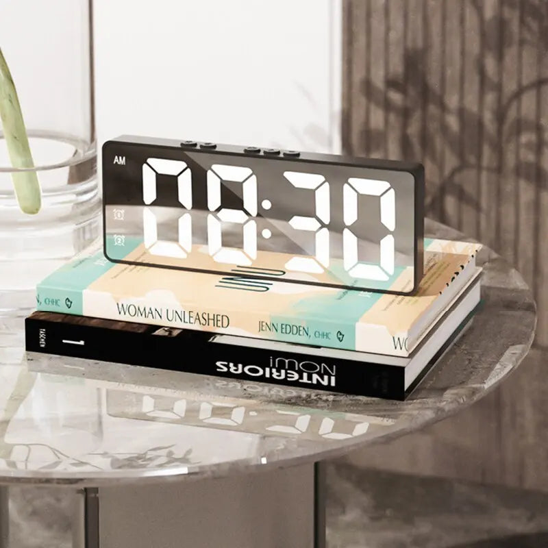 LED Mirror Table Alarm Digital Clock